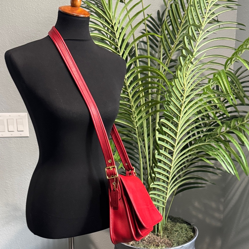 Coach Red Leather Crossbody Bag